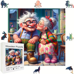 Unique Animal Shape Wooden Puzzle for Grandparents