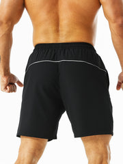 Men's Casual Letter Print Drawstring Shorts for Summer Gym Workout