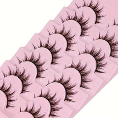 7 Pairs Fluffy & Spiky Mink False Eyelashes for Natural & Dramatic Look