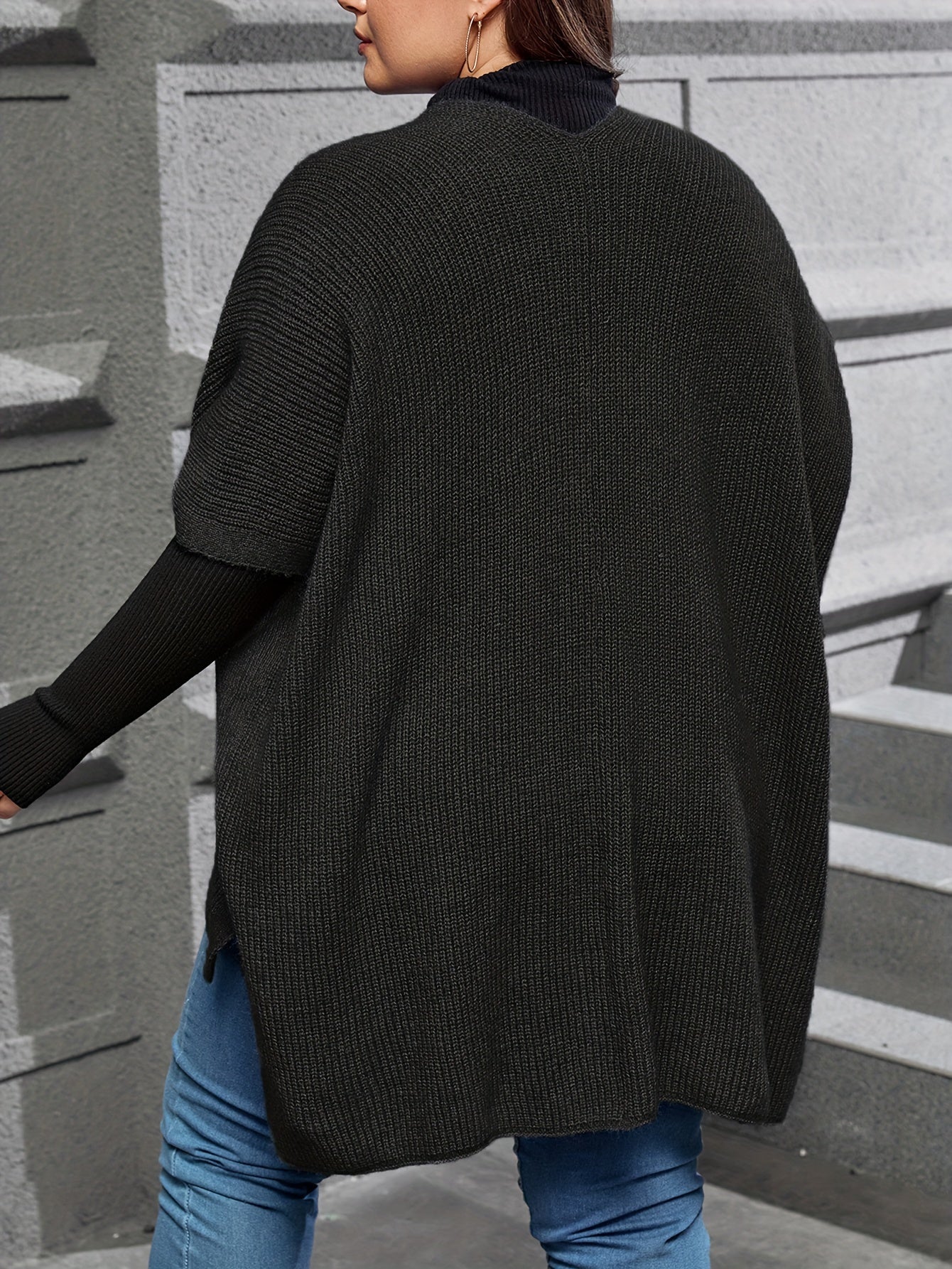 Retro Cardigan Women's Ribbed Bat Sleeve Cardigan