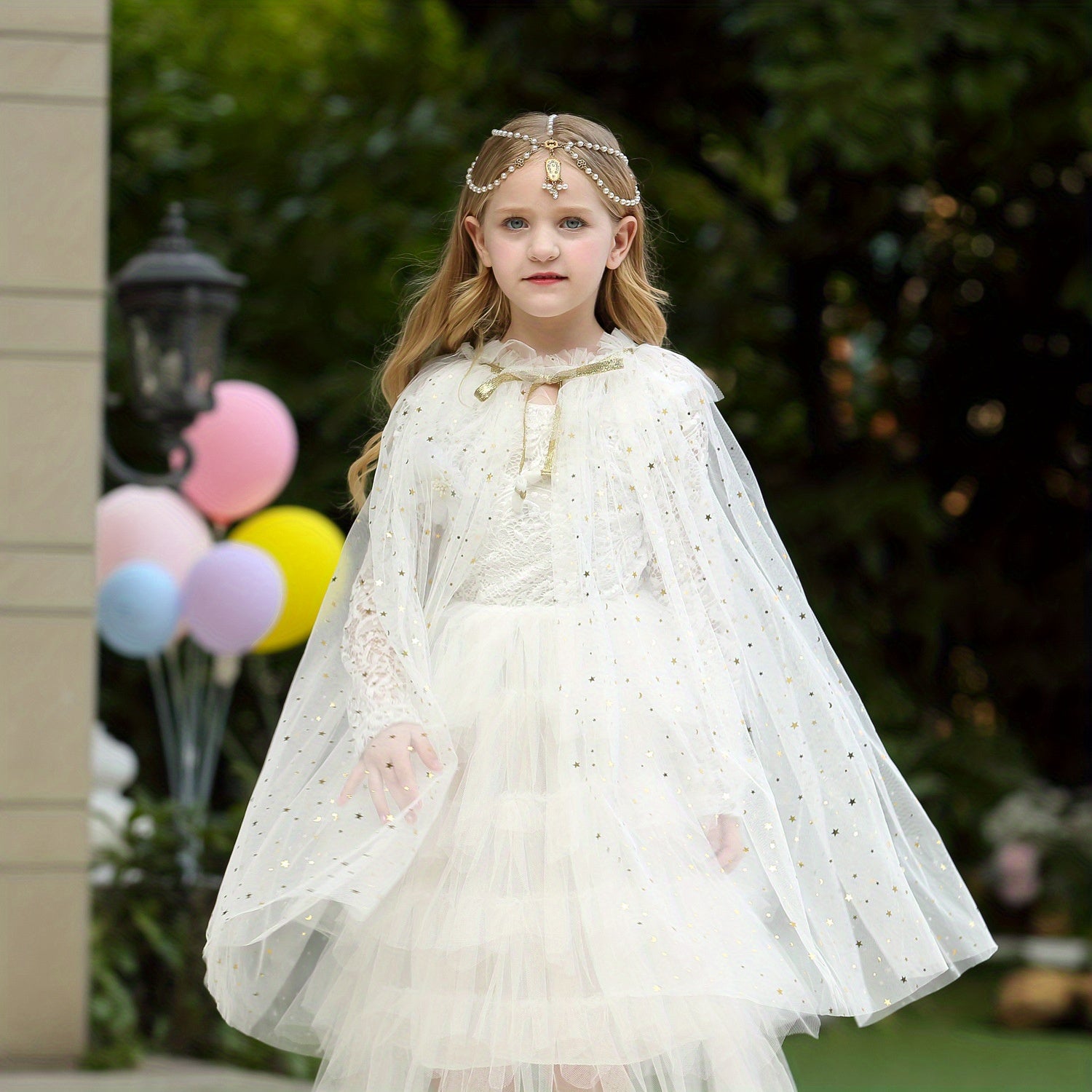 Girls Star Cloak Princess Shawl Cosplay Lace up Cloak