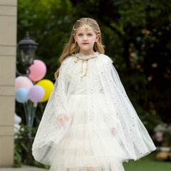 Girls Star Cloak Princess Shawl Cosplay Lace up Cloak