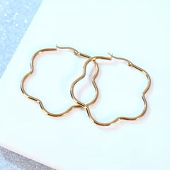 Y2K Plum Hoop Earrings, 18K Gold Plated, Daily Wear for Girls