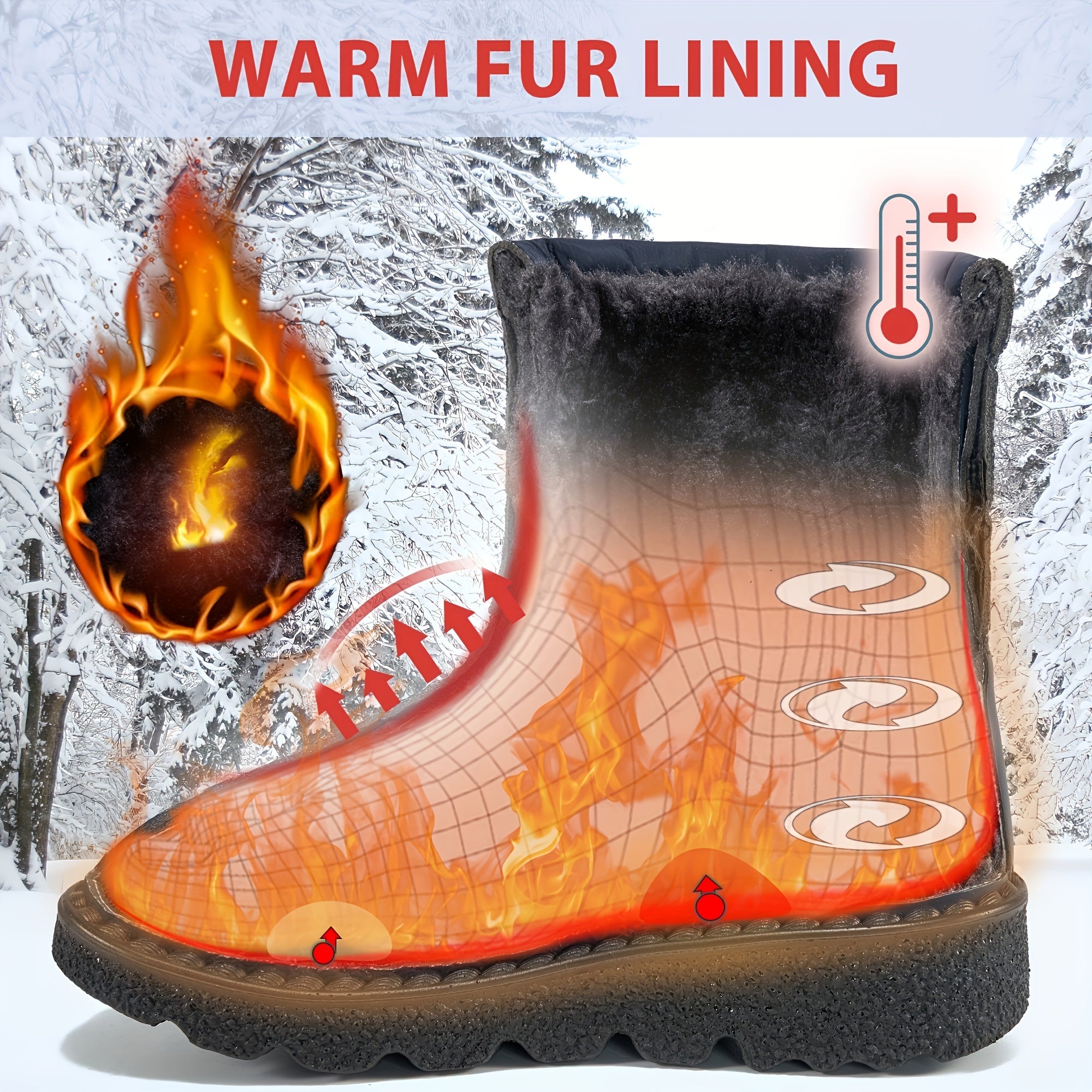 Women's Thermal Snow Boots Faux Fur Lining Ankle Boots