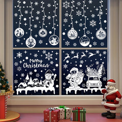 237pcs Christmas Window Stickers Reusable Xmas Window Clings Decals