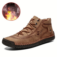 Men's Leather Lace-up Sneakers Ankle Boots
