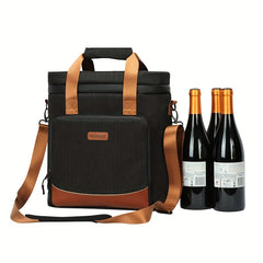 Thickened Thermal Insulation Bag for Wine, Portable Waterproof Zipper Bag