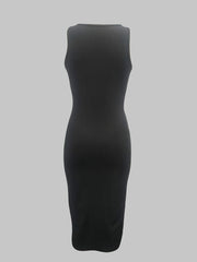 Comfy Crew Neck Sleeveless Lounge Dress for Women