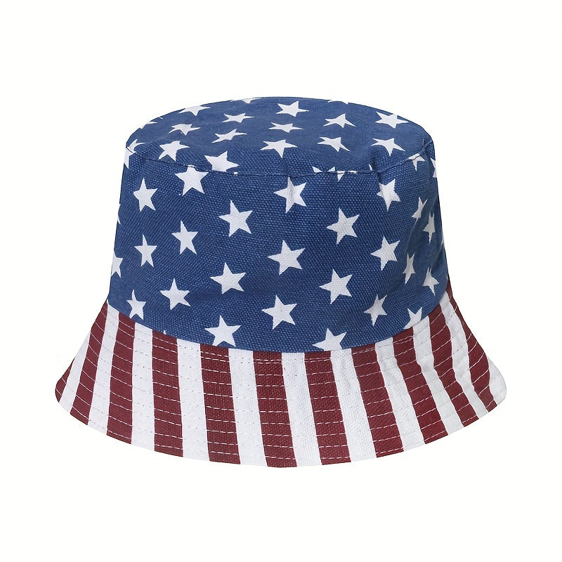 Fisherman's Hat Double Sided Sun Protection American Flag Basin Hat For Men