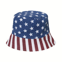 Fisherman's Hat Double Sided Sun Protection American Flag Basin Hat For Men