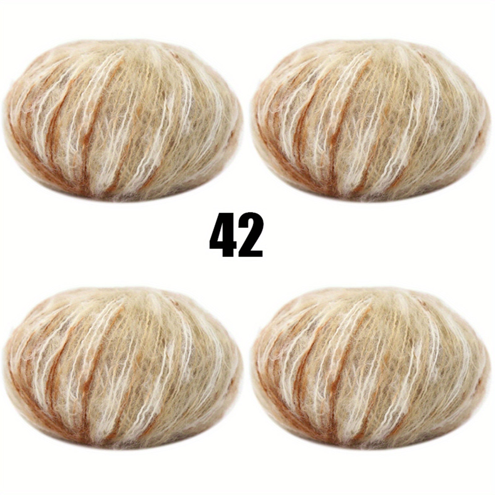 4pcs Multicolor Mohair Yarn for Crocheting and Knitting 25g pc