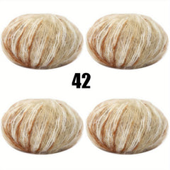4pcs Multicolor Mohair Yarn for Crocheting and Knitting 25g pc