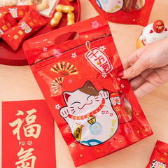 50pcs Year Gift Bags Year Stand Up Pouch Bags Candy Cookie Zip Lock Pouches