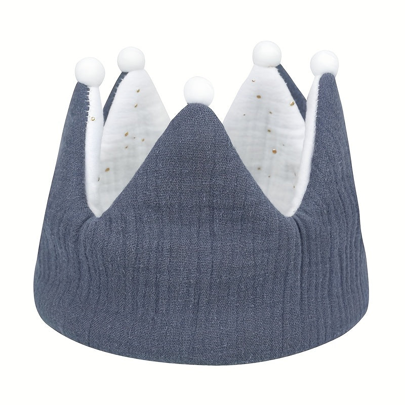 Baby 100 Muslin Cotton Guaze Crown Headband Hat For Birthday