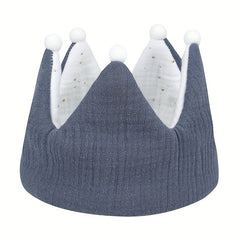 Baby 100 Muslin Cotton Guaze Crown Headband Hat For Birthday