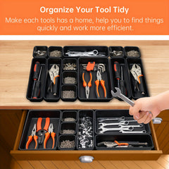 Tool Storage Box Organizer Tray Divider Set Desk Drawer Garage Organization