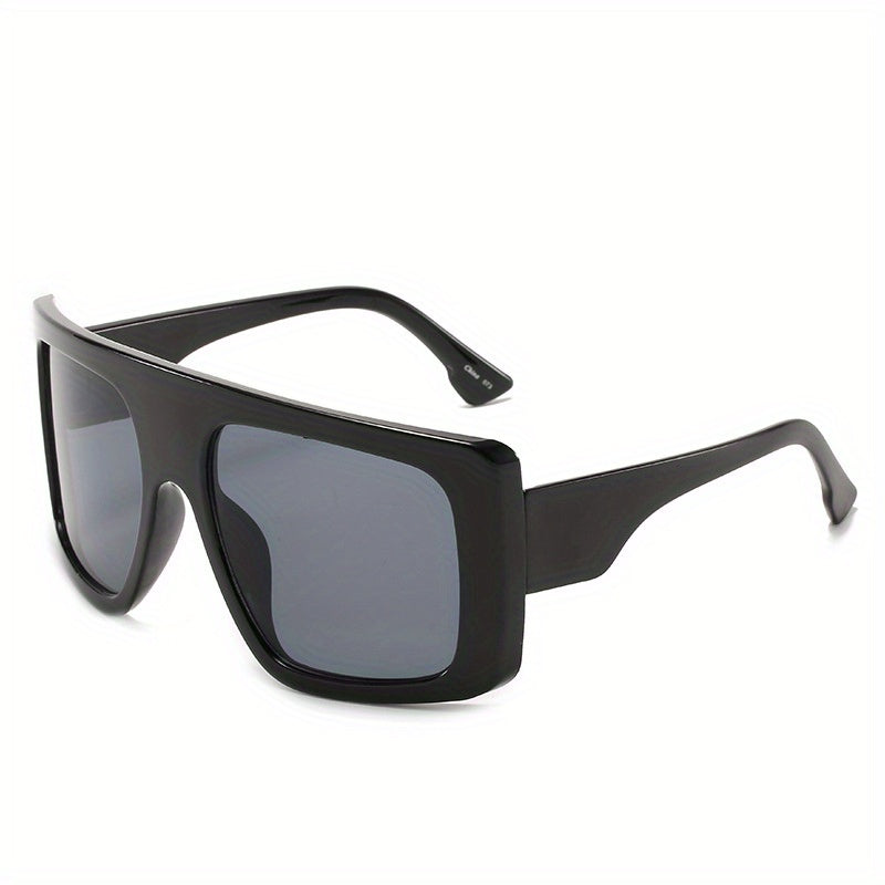 Oversized Shield Sunglasses Flat Top Gradient UV400