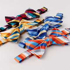 Men's Casual Striped Bow Tie Formal Suit Shirt Accessories