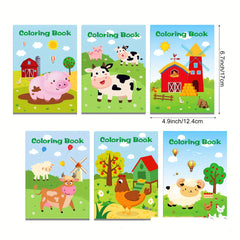 7 Mini Farm & Sea Animals Art Books - Coloring, Painting, Drawing