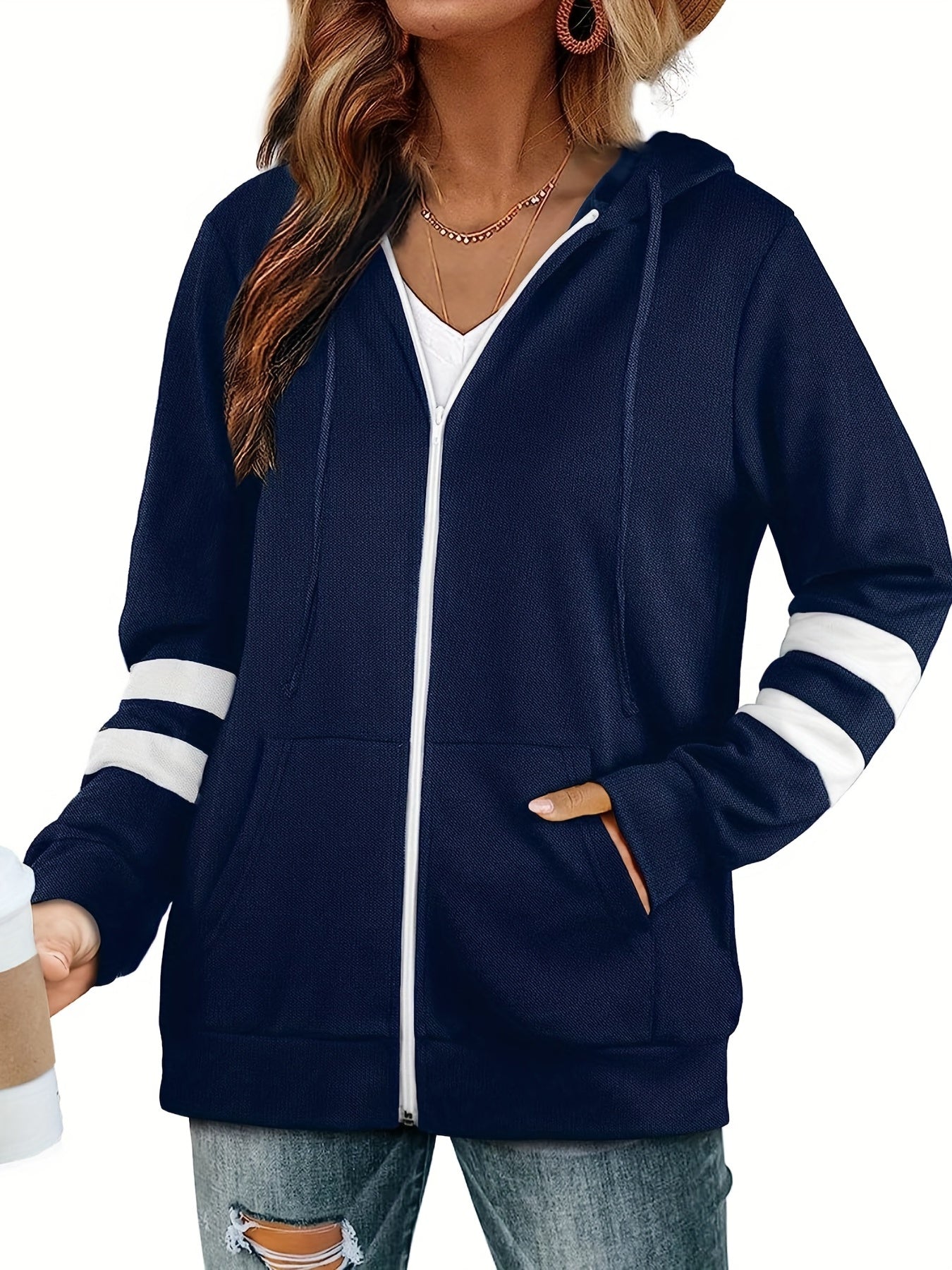 Zip Up Pocket Hoodie Long Sleeve Hoodies