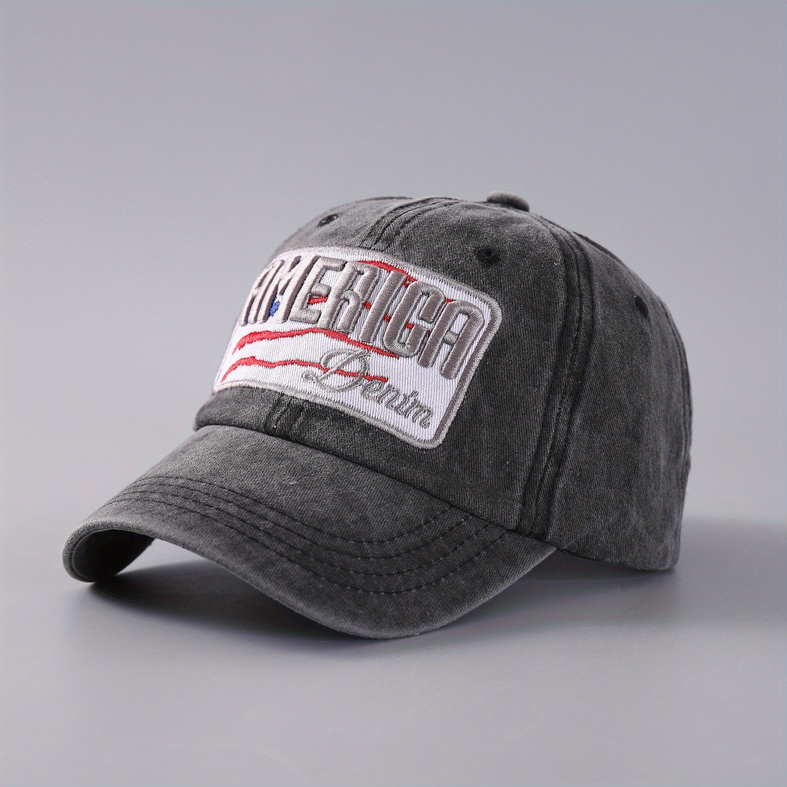 Unisex Sunshade Denim Baseball Cap with Embroidery