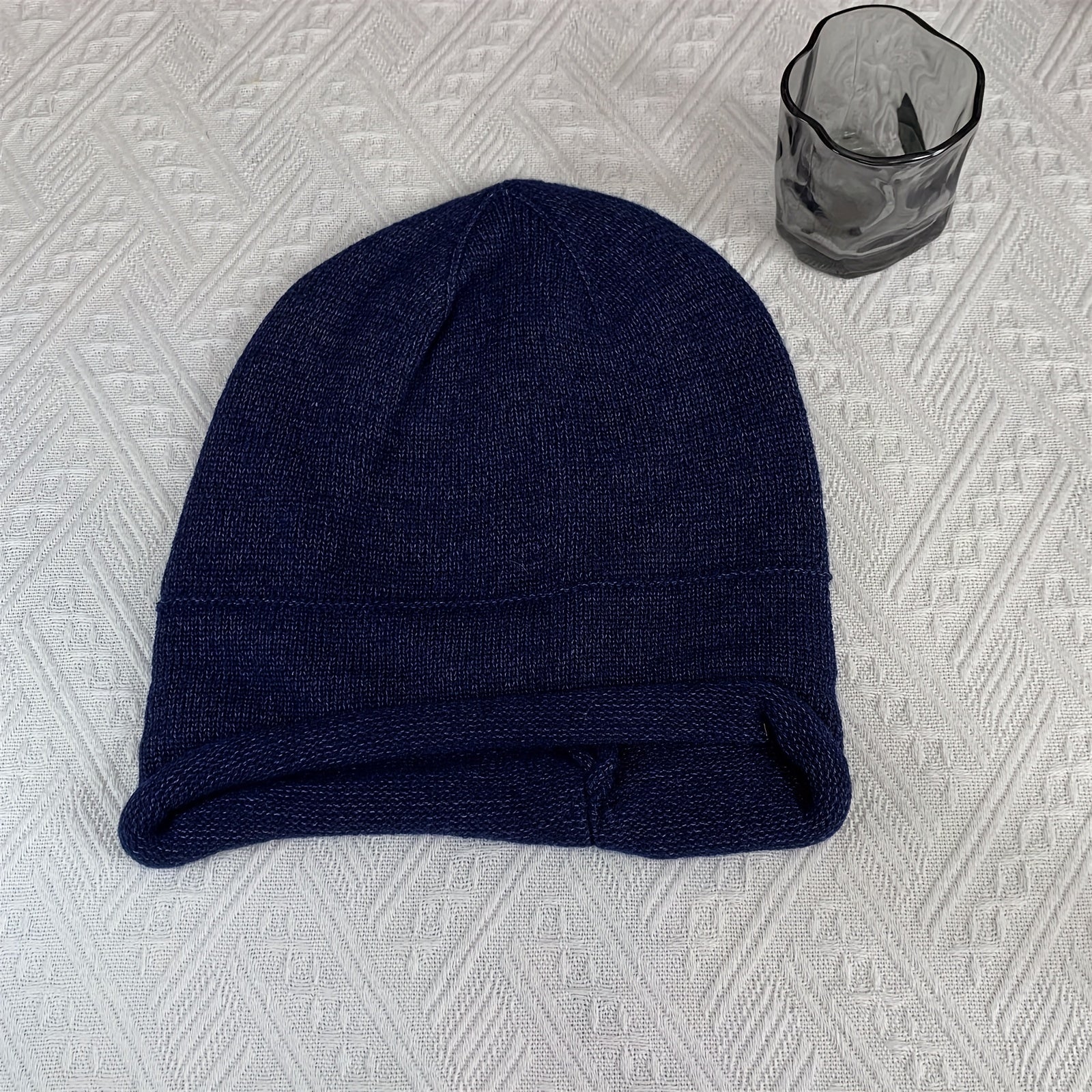 Solid Knitted Hat Ear Protection Warm Hat For Running Cycling