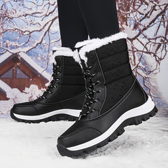 Women's Faux Fur Lined Snow Boots Warm Winter Outdoor Hiking Boots