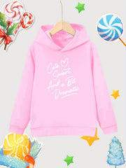 Dramatic Print Girls Cotton Pullover Hooded Sweatshirt