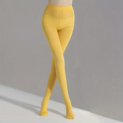 Solid Slim Tights High Waist Smooth Stretch Pantyhose