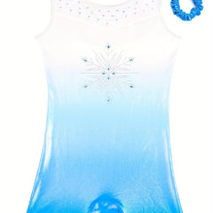 Girls Gradient Ballet Leotard Sleeveless Dancing Suit Kids Gift