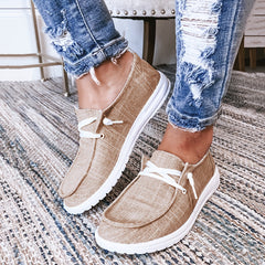 Women's Canvas Lace-Up Slip-On Low Top Shoes