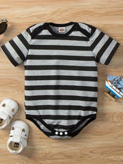 Baby Boy's Striped Short Sleeve Triangle Romper