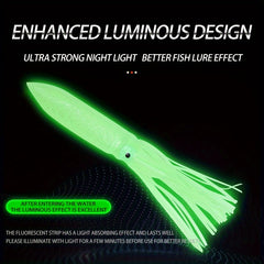 10pcs Luminous Squid Soft Baits 12 Inches Sea Fishing Bait