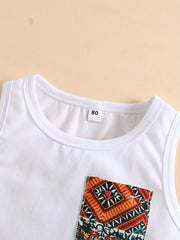 Ethnic Geo Print Shorts & Top Set For Baby Boys