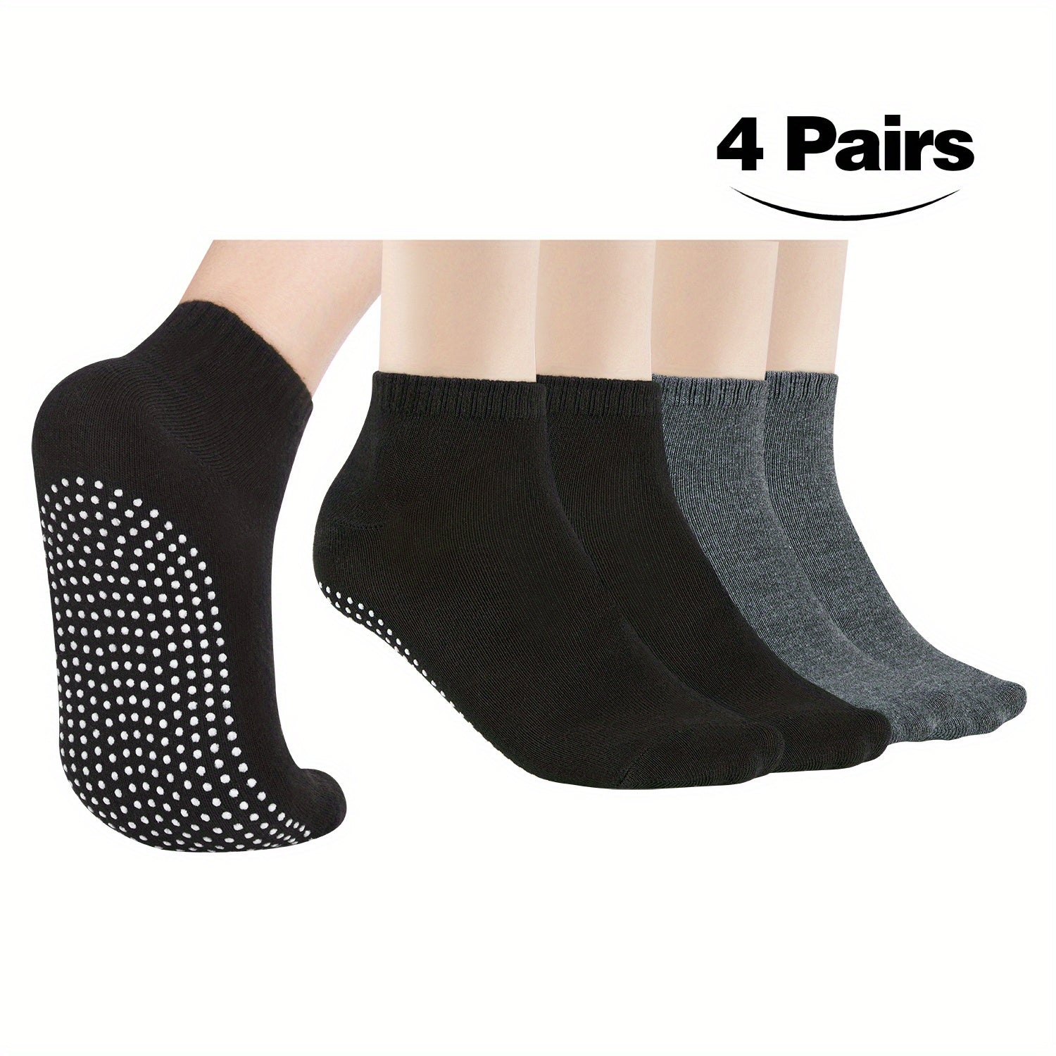 4 Pairs Women's Non-slip Yoga Pilates Socks Elastic Dance Training Socks