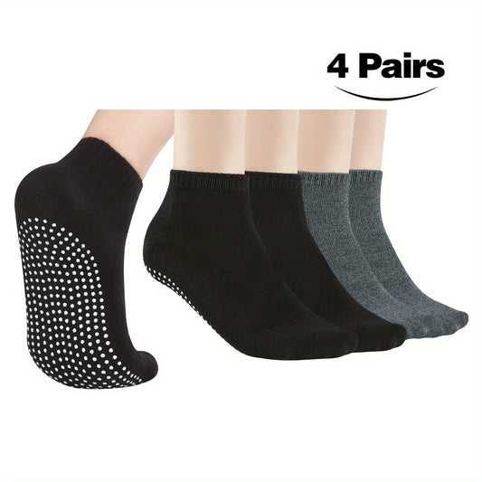 4 Pairs Women's Non-slip Yoga Pilates Socks Elastic Dance Training Socks