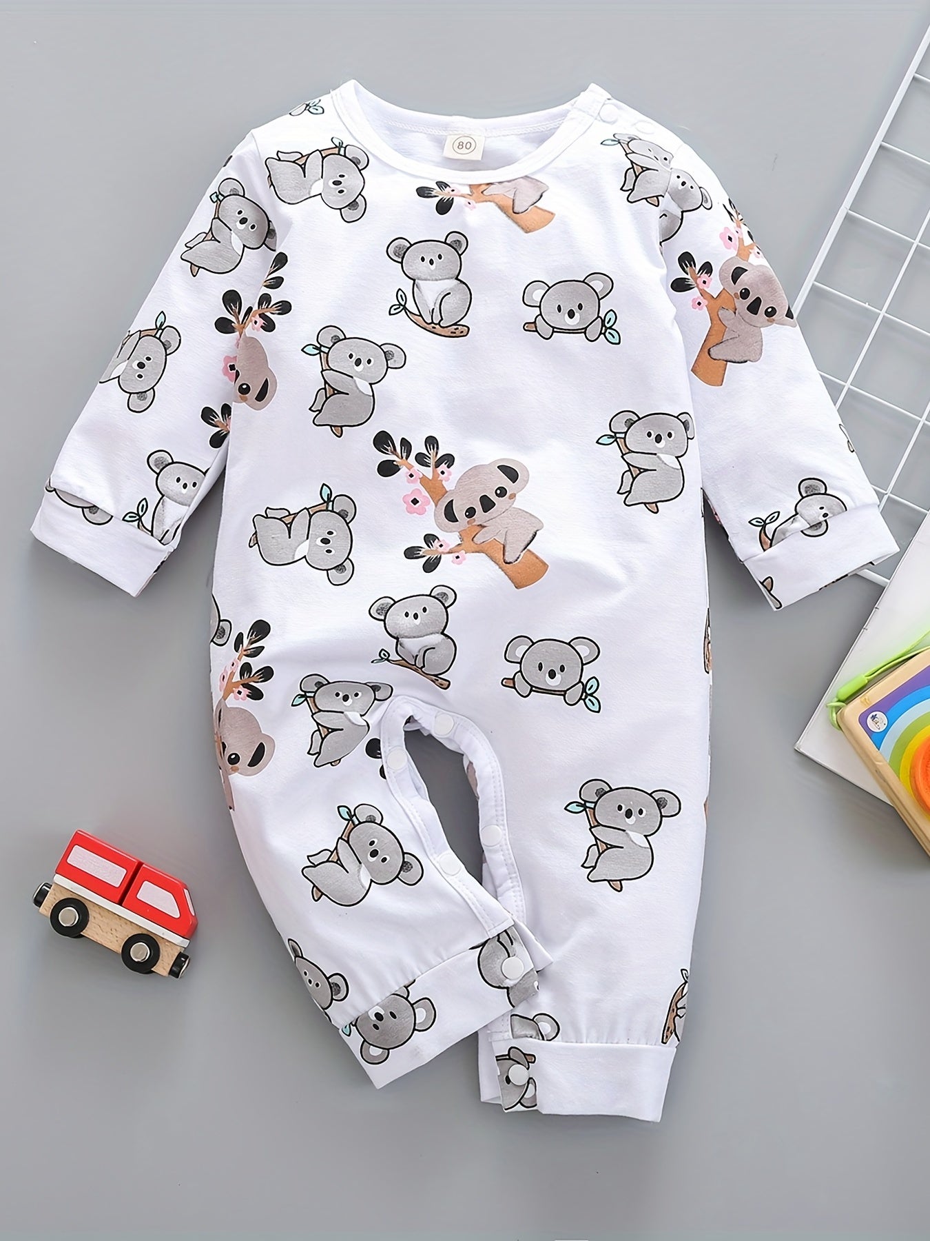 Baby's Koala Print Long Sleeve Bodysuit
