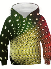 Colorful Swirl 3D Print Hoodie for Kids