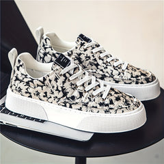 Men's Floral Lace-Up Platform Sneakers