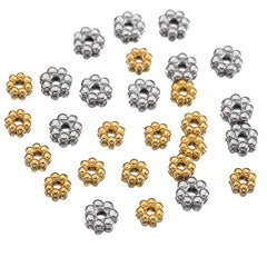 50pcs Golden Daisy Spacer Beads Charms for DIY Jewelry Making