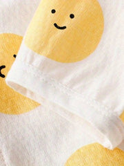 Girls Casual Cartoon Smile Face Hooded Outwear for Summer Holiday