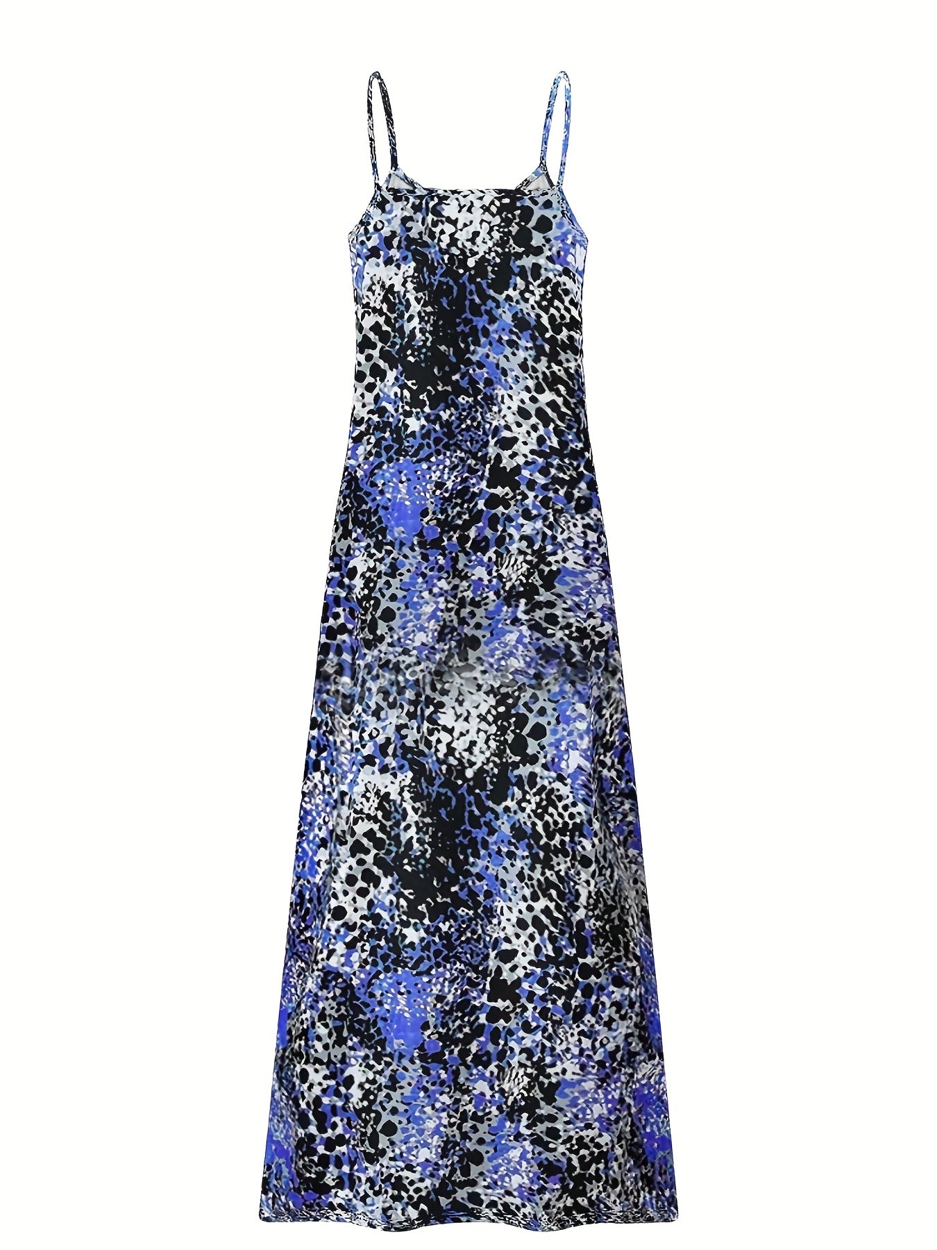 Sexy Tie Dye V Neck Spaghetti Dress Women's Clothing