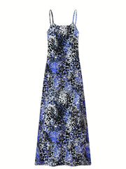 Sexy Tie Dye V Neck Spaghetti Dress Women's Clothing