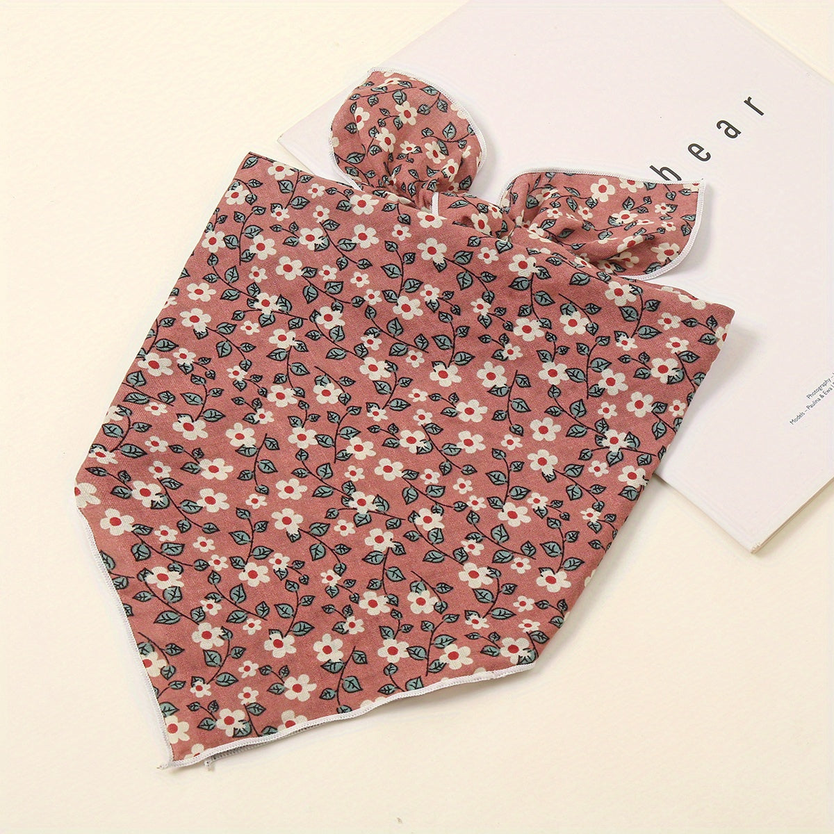 Floral Print Plain Bandana Solid Vintage Square Scarf Women Casual Neckerchief