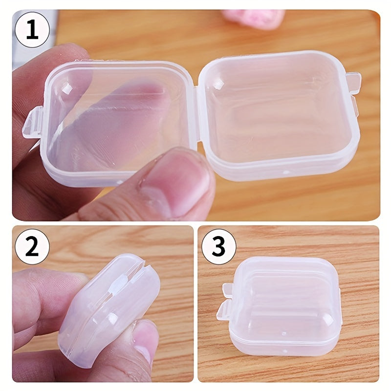 Small Square Clear Plastic Jewelry Box Earplugs Storage Mini Box