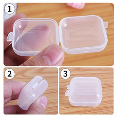 Small Square Clear Plastic Jewelry Box Earplugs Storage Mini Box