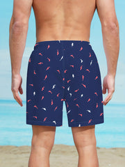 Cartoon Fish Pattern Swim Trunks Quick Dry Beach Shorts Men s Swimwear