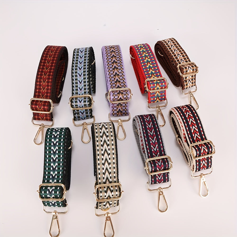 Vintage Pattern Strap Durable Adjustable Shoulder Bag Strap Wide Ethnic Strap