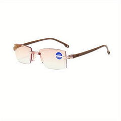 Rimless Anti Blue Light Glasses for Men Women 1.0-4.0