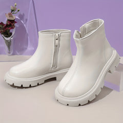 Girls Solid Zipper Boots Comfortable Non Slip for Indoor Outdoor Travel